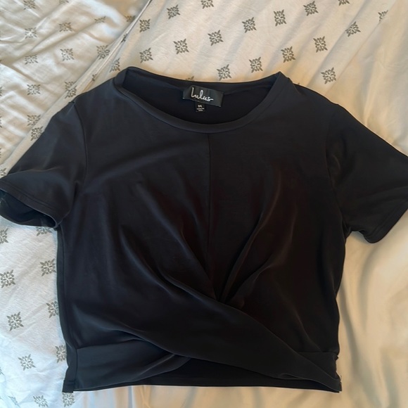 Lulu’s All Access Pass Washed Black Crop Top - Picture 5 of 8